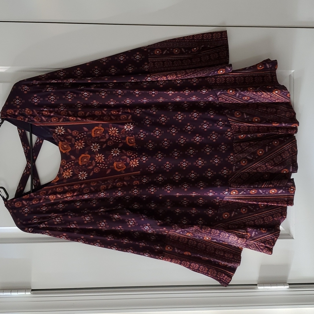 Style & Co Mixed-Print Ruffled Tunic - XL